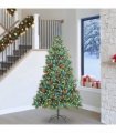 vidaXL Artificial Hinged Christmas Tree with Cones and Berries 240 cm