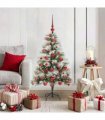 vidaXL Artificial Hinged Christmas Tree with Cones and Berries 120 cm