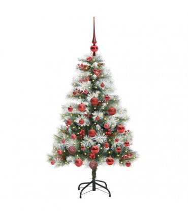 vidaXL Artificial Hinged Christmas Tree with Cones and Berries 120 cm