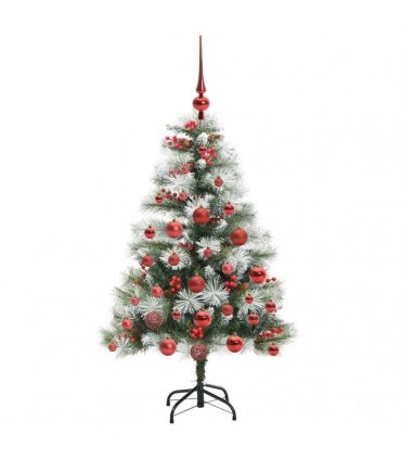 vidaXL Artificial Hinged Christmas Tree with Cones and Berries 120 cm
