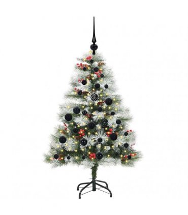 vidaXL Artificial Hinged Christmas Tree with Cones and Berries 120 cm