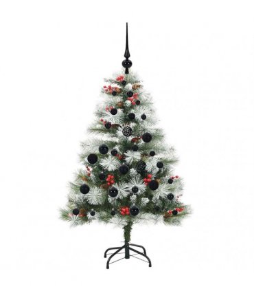 vidaXL Artificial Hinged Christmas Tree with Cones and Berries 120 cm