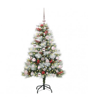 vidaXL Artificial Hinged Christmas Tree with Cones and Berries 120 cm