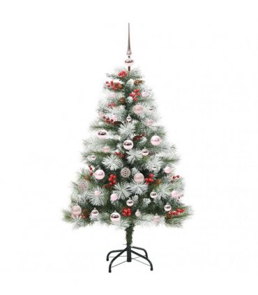 vidaXL Artificial Hinged Christmas Tree with Cones and Berries 120 cm