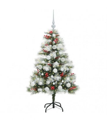 vidaXL Artificial Hinged Christmas Tree with Cones and Berries 120 cm