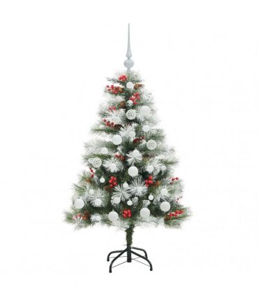 vidaXL Artificial Hinged Christmas Tree with Cones and Berries 120 cm