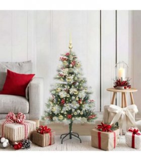 vidaXL Artificial Hinged Christmas Tree with Cones and Berries 120 cm
