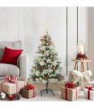 vidaXL Artificial Hinged Christmas Tree with Cones and Berries 120 cm