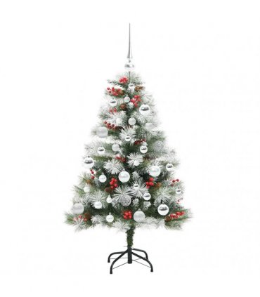 vidaXL Artificial Hinged Christmas Tree with Cones and Berries 120 cm