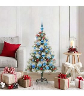 vidaXL Artificial Hinged Christmas Tree with Cones and Berries 120 cm