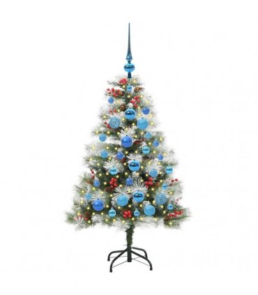 vidaXL Artificial Hinged Christmas Tree with Cones and Berries 120 cm