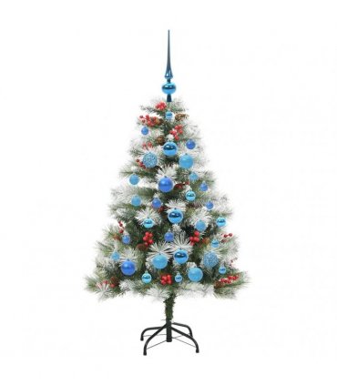 vidaXL Artificial Hinged Christmas Tree with Cones and Berries 120 cm