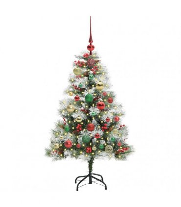 vidaXL Artificial Hinged Christmas Tree with Cones and Berries 120 cm