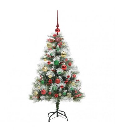 vidaXL Artificial Hinged Christmas Tree with Cones and Berries 120 cm