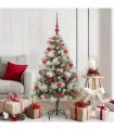 vidaXL Artificial Hinged Christmas Tree with Cones and Berries 150 cm