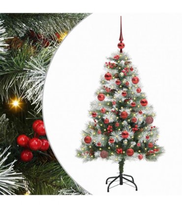 vidaXL Artificial Hinged Christmas Tree with Cones and Berries 150 cm