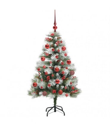 vidaXL Artificial Hinged Christmas Tree with Cones and Berries 150 cm