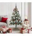 vidaXL Artificial Hinged Christmas Tree with Cones and Berries 150 cm