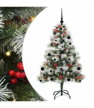 vidaXL Artificial Hinged Christmas Tree with Cones and Berries 150 cm
