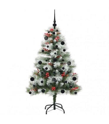 vidaXL Artificial Hinged Christmas Tree with Cones and Berries 150 cm