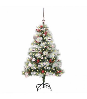 vidaXL Artificial Hinged Christmas Tree with Cones and Berries 150 cm