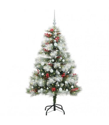 vidaXL Artificial Hinged Christmas Tree with Cones and Berries 150 cm