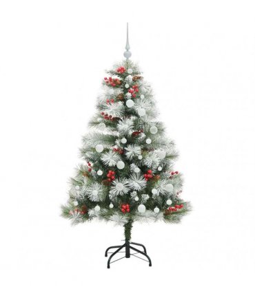 vidaXL Artificial Hinged Christmas Tree with Cones and Berries 150 cm