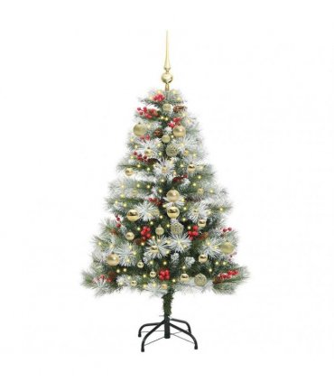 vidaXL Artificial Hinged Christmas Tree with Cones and Berries 150 cm