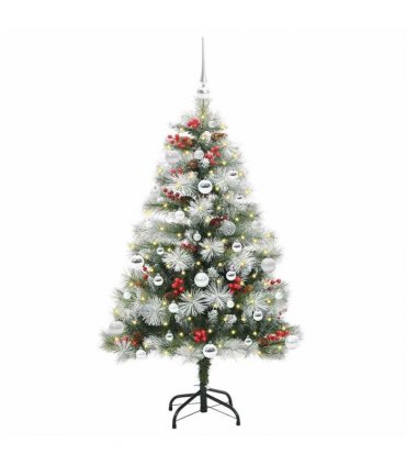 vidaXL Artificial Hinged Christmas Tree with Cones and Berries 150 cm