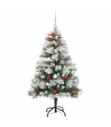vidaXL Artificial Hinged Christmas Tree with Cones and Berries 150 cm