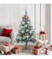 vidaXL Artificial Hinged Christmas Tree with Cones and Berries 150 cm