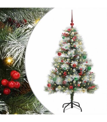 vidaXL Artificial Hinged Christmas Tree with Cones and Berries 150 cm
