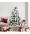 vidaXL Artificial Hinged Christmas Tree with Cones and Berries 180 cm