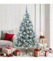 vidaXL Artificial Hinged Christmas Tree with Cones and Berries 180 cm