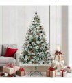 vidaXL Artificial Hinged Christmas Tree with Cones and Berries 210 cm