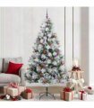 vidaXL Artificial Hinged Christmas Tree with Cones and Berries 210 cm