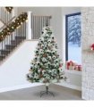 vidaXL Artificial Hinged Christmas Tree with Cones and Berries 240 cm
