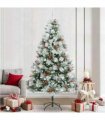 vidaXL Artificial Hinged Christmas Tree with Cones and Berries 240 cm