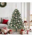 vidaXL Artificial Christmas Tree Green and white 120 cm PVC