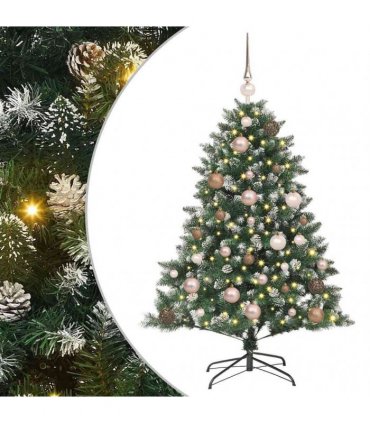 vidaXL Artificial Christmas Tree Green and white 120 cm PVC