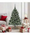 vidaXL Artificial Christmas Tree Green and white 120 cm PVC