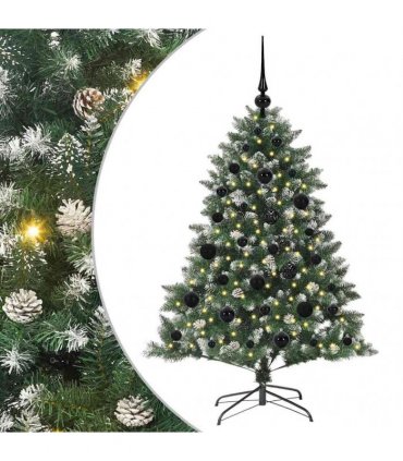 vidaXL Artificial Christmas Tree Green and white 120 cm PVC