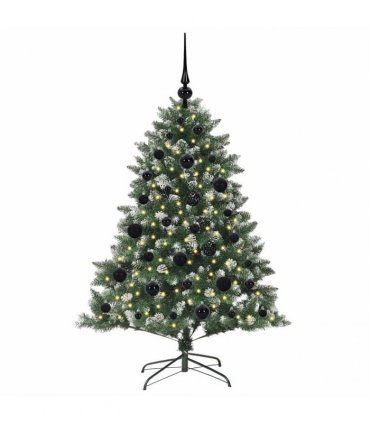 vidaXL Artificial Christmas Tree Green and white 120 cm PVC