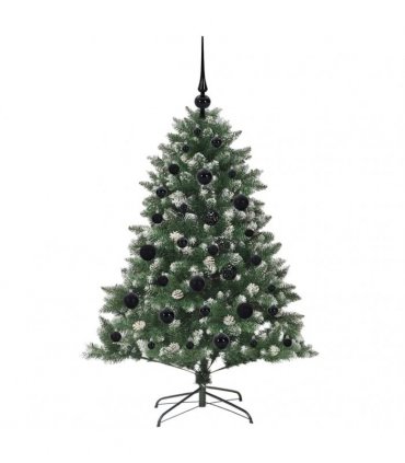 vidaXL Artificial Christmas Tree Green and white 120 cm PVC