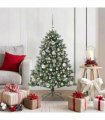 vidaXL Artificial Christmas Tree Green and white 120 cm PVC