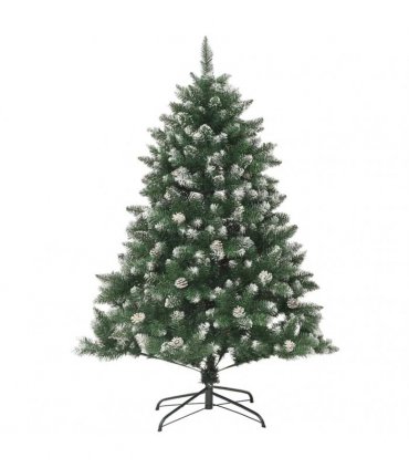 vidaXL Artificial Christmas Tree Green and white 120 cm PVC
