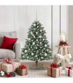 vidaXL Artificial Christmas Tree Green and white 120 cm PVC