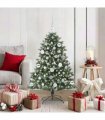 vidaXL Artificial Christmas Tree Green and white 120 cm PVC