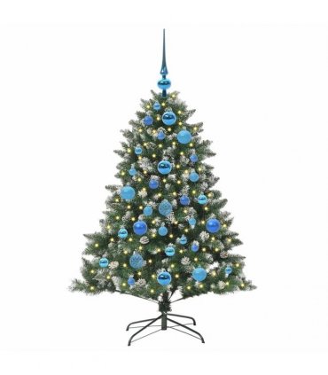 vidaXL Artificial Christmas Tree Green and white 120 cm PVC