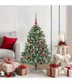 vidaXL Artificial Christmas Tree Green and white 120 cm PVC